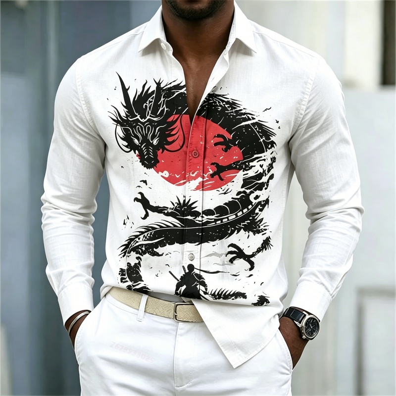 Street Fashion For Man - 2026 신상 남성 셔츠 화이트 블랙