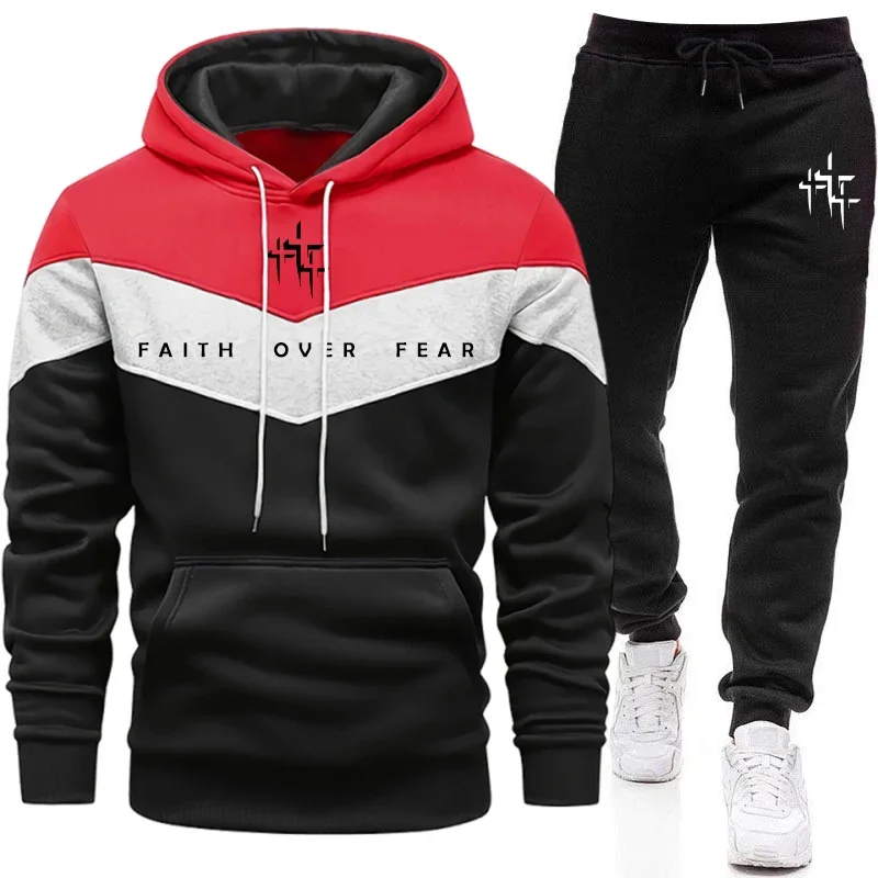 Faith Over Fear 남성용 트랙수트 후드 티셔 - Street Fashion Art 리뷰 및 가격