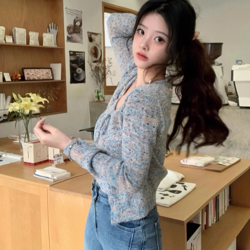 여성용 니트 세트, 섹시한 소녀, 부드러운 스웨터, 레 - Street Fashion Korean Girl 리뷰 및 가격