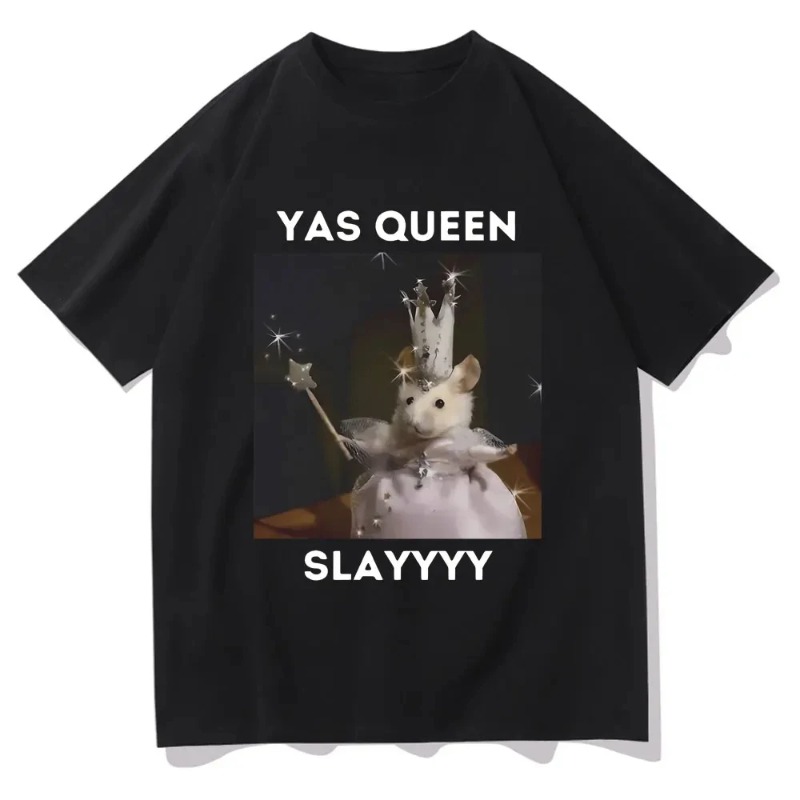 슬픈 햄스터 티셔츠 Funny Yas Queen Sla - Queen Street Fashion 리뷰 및 가격