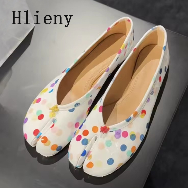 Hlieny 패션 다채로운 폴카 도트 스플릿 토우 여성 - Street Fashion Walking 리뷰 및 가격