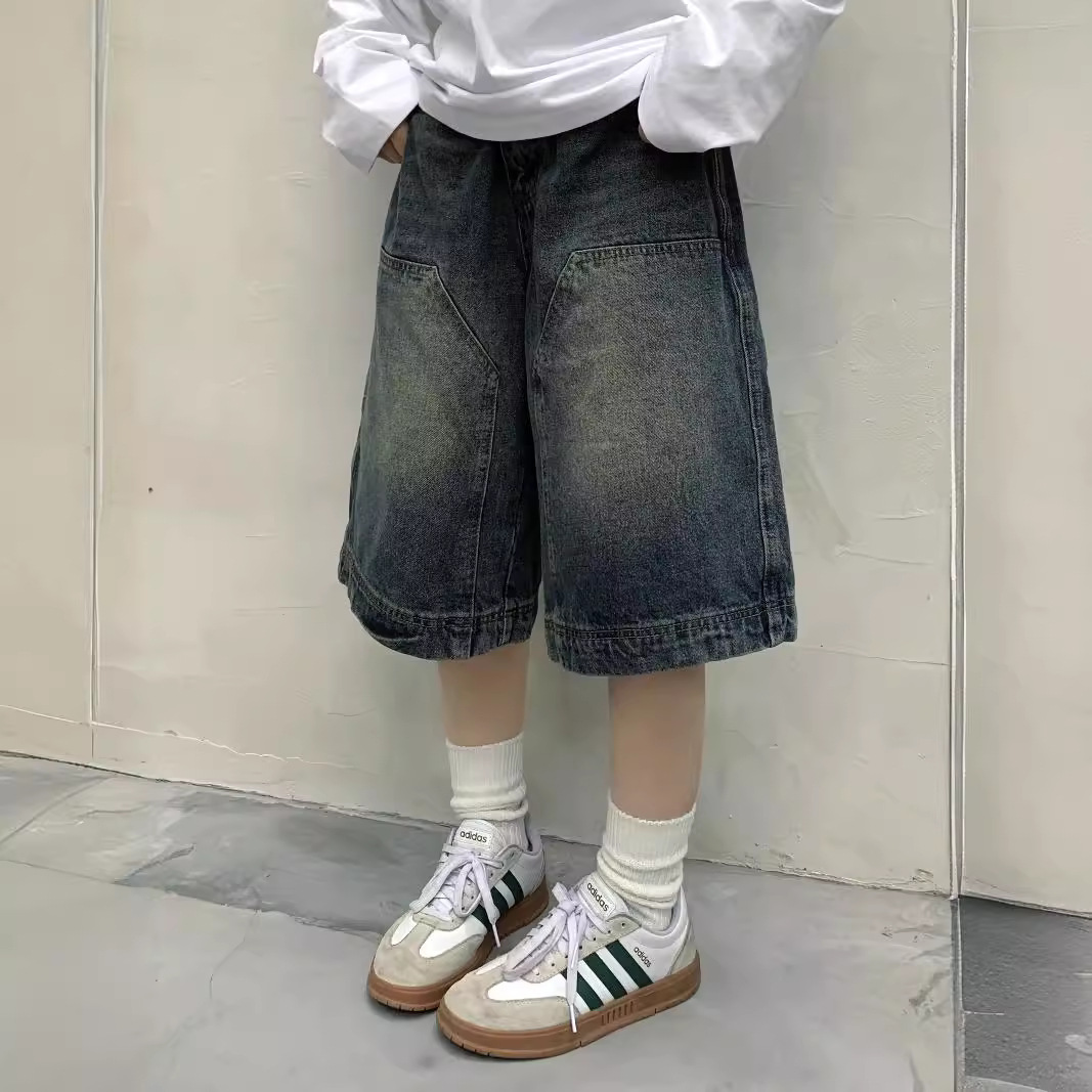 여성 Y2K 빈티지 배기 진 반바지 워싱 와이드 레그  - Street Fashion Art 리뷰 및 가격