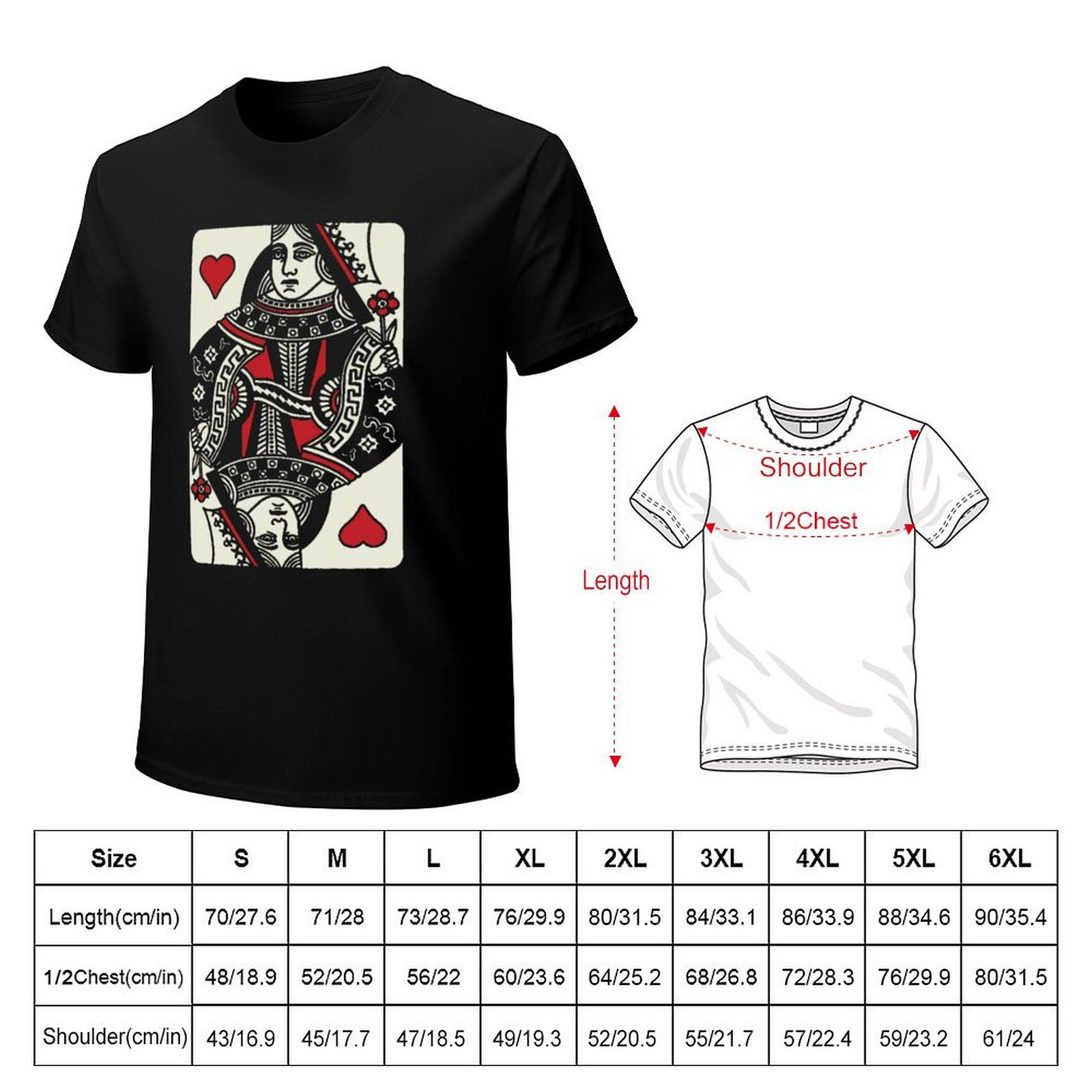 Queen of Hearts 티셔츠 스트리트 패션 캐주 - Queen Street Fashion 리뷰 및 가격