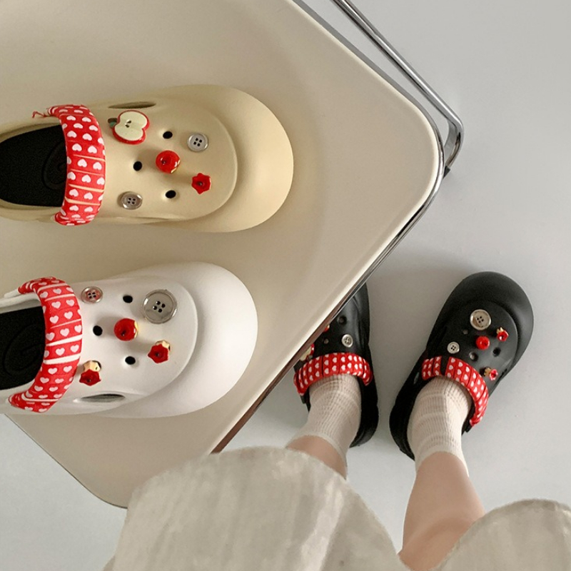 여성 패션 클로그 실내용 슬리퍼 귀여운 DIY 애플 여 - Street Fashion Walking 리뷰 및 가격