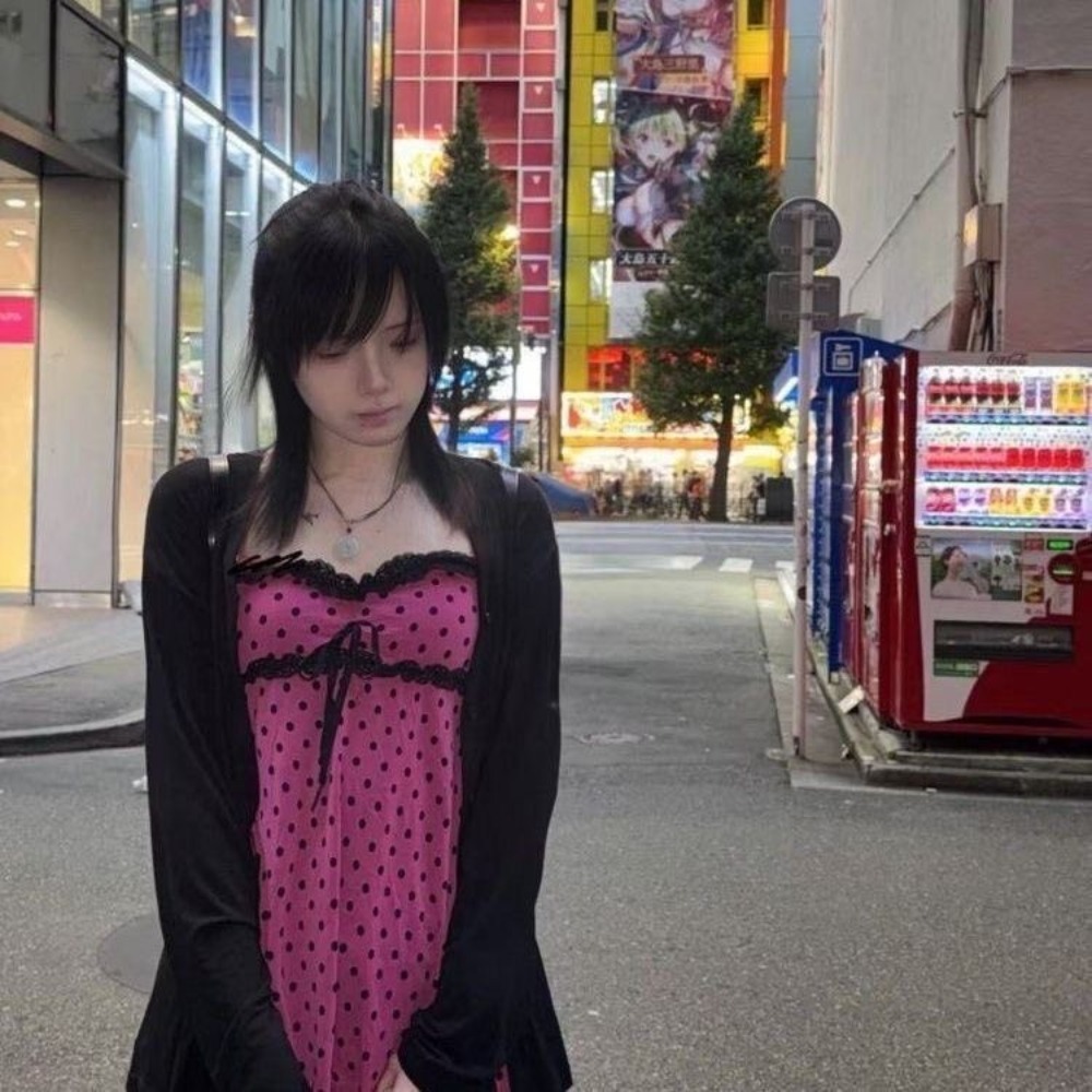 일본식 스위트 2피스 세트 여성 폴카 도트 홀터넥 베스 - Street Fashion Vest 리뷰 및 가격