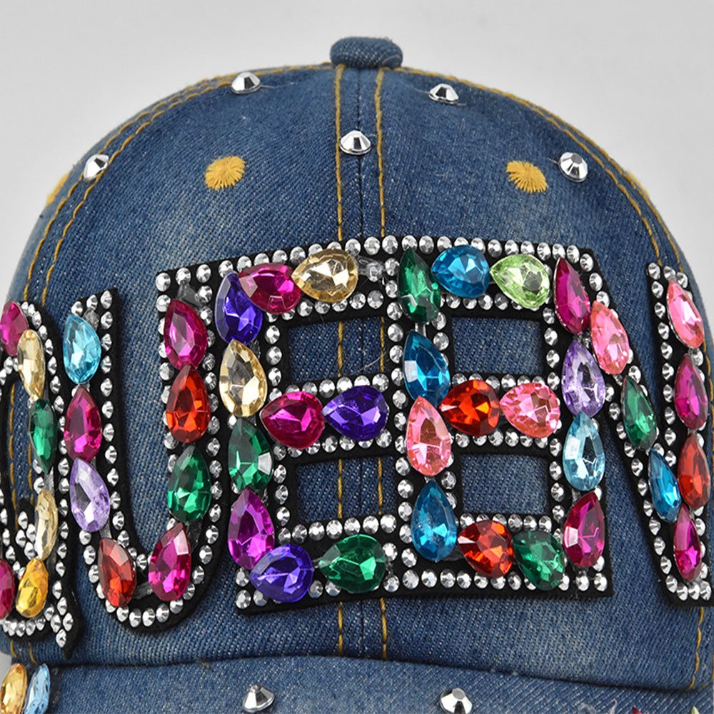 퀸 라인스톤 데님 야구 모자 통기성 조절 스냅백 패션  - Queen Street Fashion 리뷰 및 가격