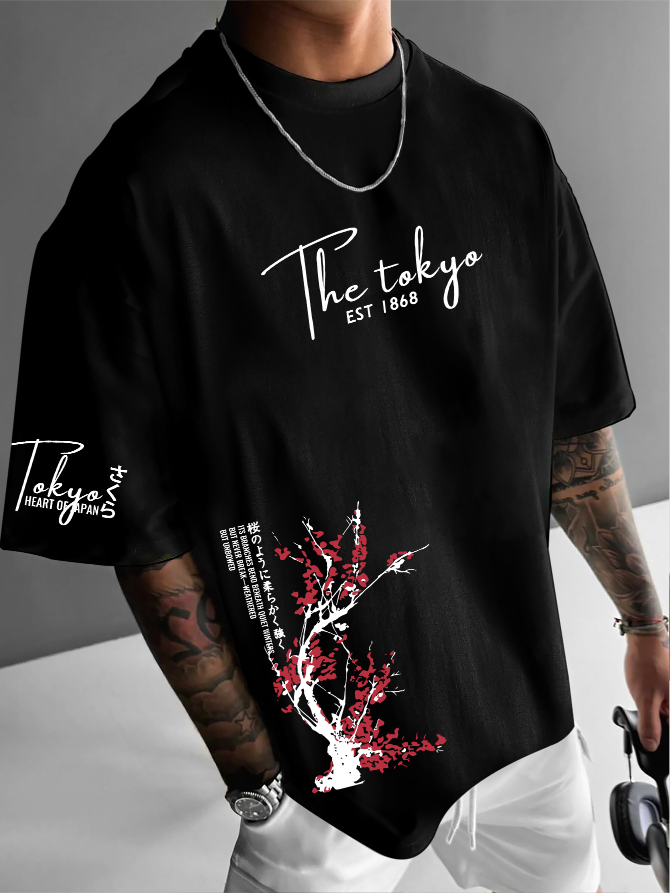 Tokyo EST 1868 벚꽃 일본 스타일 여름 데일 - Street Fashion Shibuya 리뷰 및 가격
