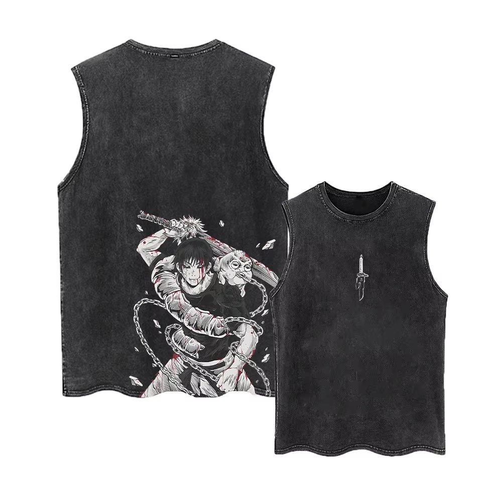 2026 주술회전 여름 짐 베스트 애니메이션 탱크탑 남 - Street Fashion Vest 리뷰 및 가격