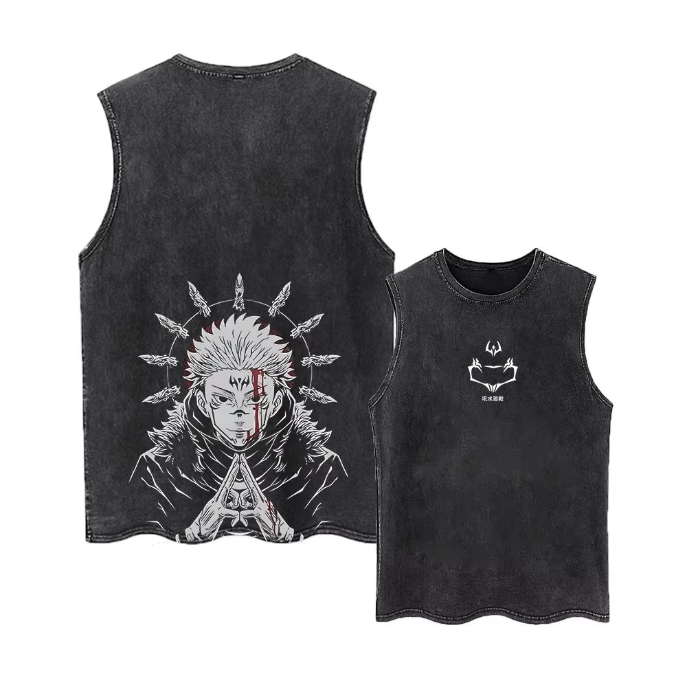 2026 주술회전 여름 짐 베스트 애니메이션 탱크탑 남 - Street Fashion Vest 리뷰 및 가격