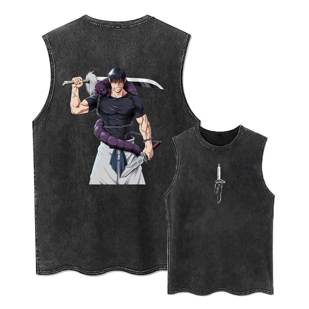 2026 주술회전 여름 짐 베스트 애니메이션 탱크탑 남 - Street Fashion Vest 리뷰 및 가격