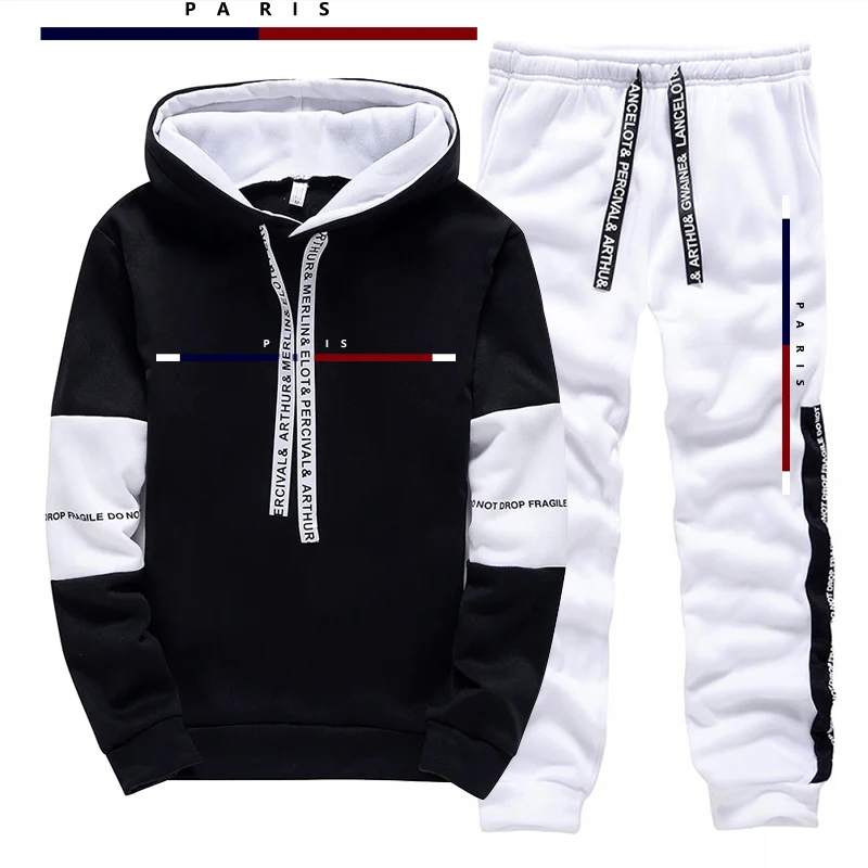 파리 패션 프린트 남성 세트/후드티/바지 가을 데일리  - Street Fashion For Man 리뷰 및 가격