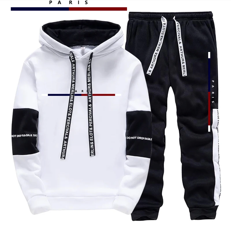 파리 패션 프린트 남성 세트/후드티/바지 가을 데일리  - Street Fashion For Man 리뷰 및 가격